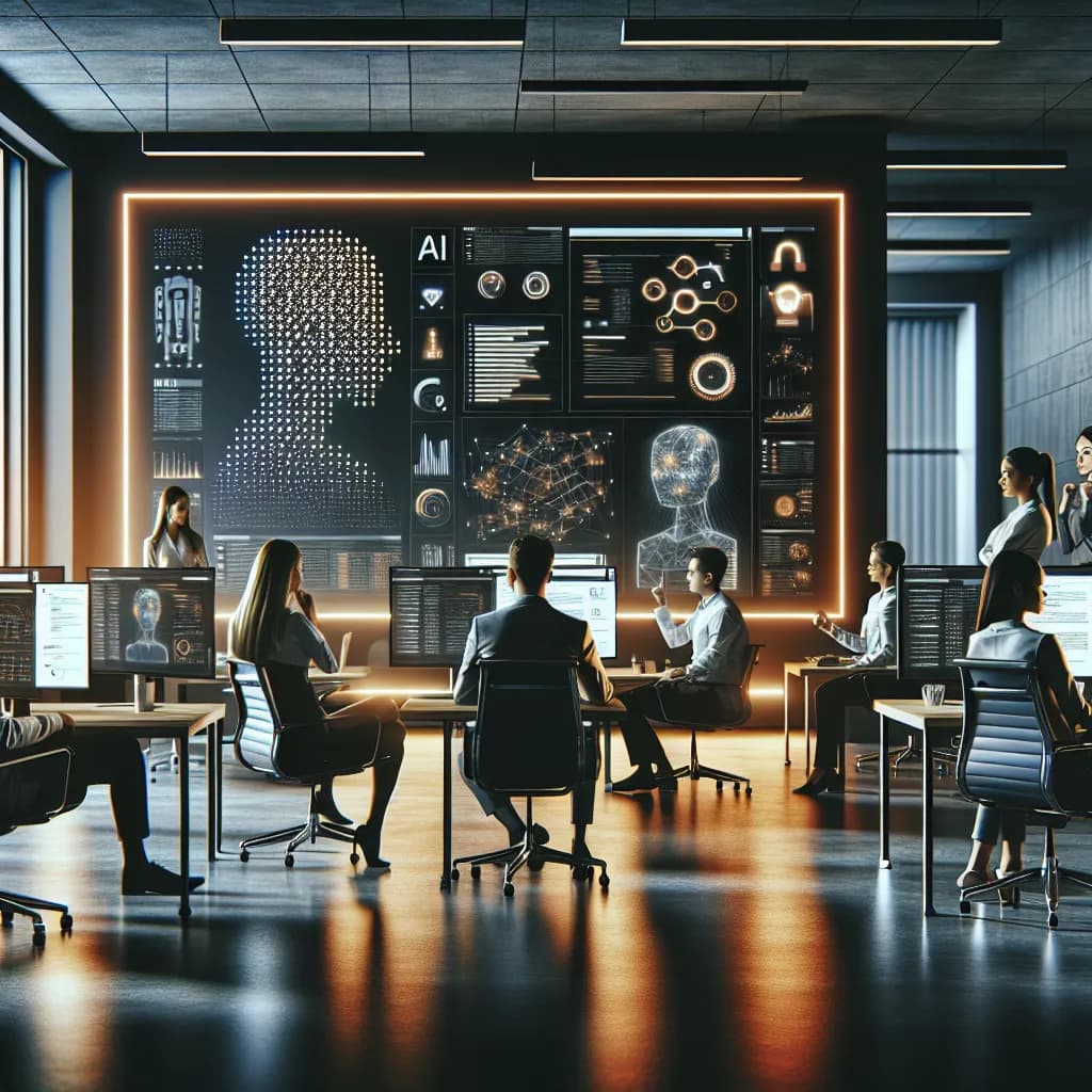 Salle de réunion high-tech chez NuaWeb, experts en IA et transformation digitale pour PME au Québec.