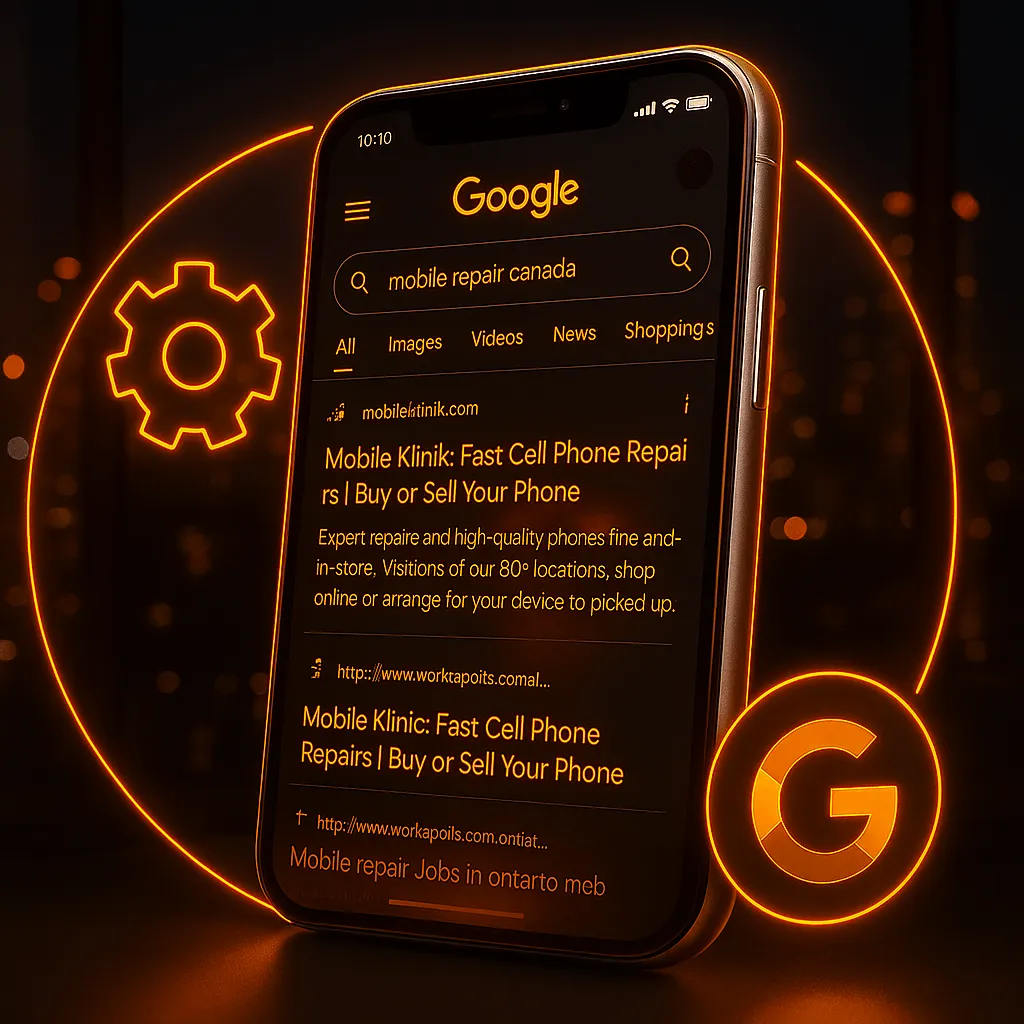 Interface Mobile SEO Intelligence Artificielle